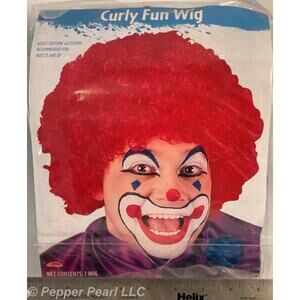 Curly Fun Clown Wig Costume Accessory BLUE Birthday Halloween Party One Size